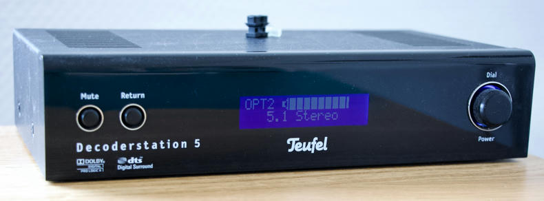 Teufel decoderstation 5 showing '5.1 Stereo' on optical input 2 Teufel decoderstation 5 showing '5.1 Stereo' on optical input 2
